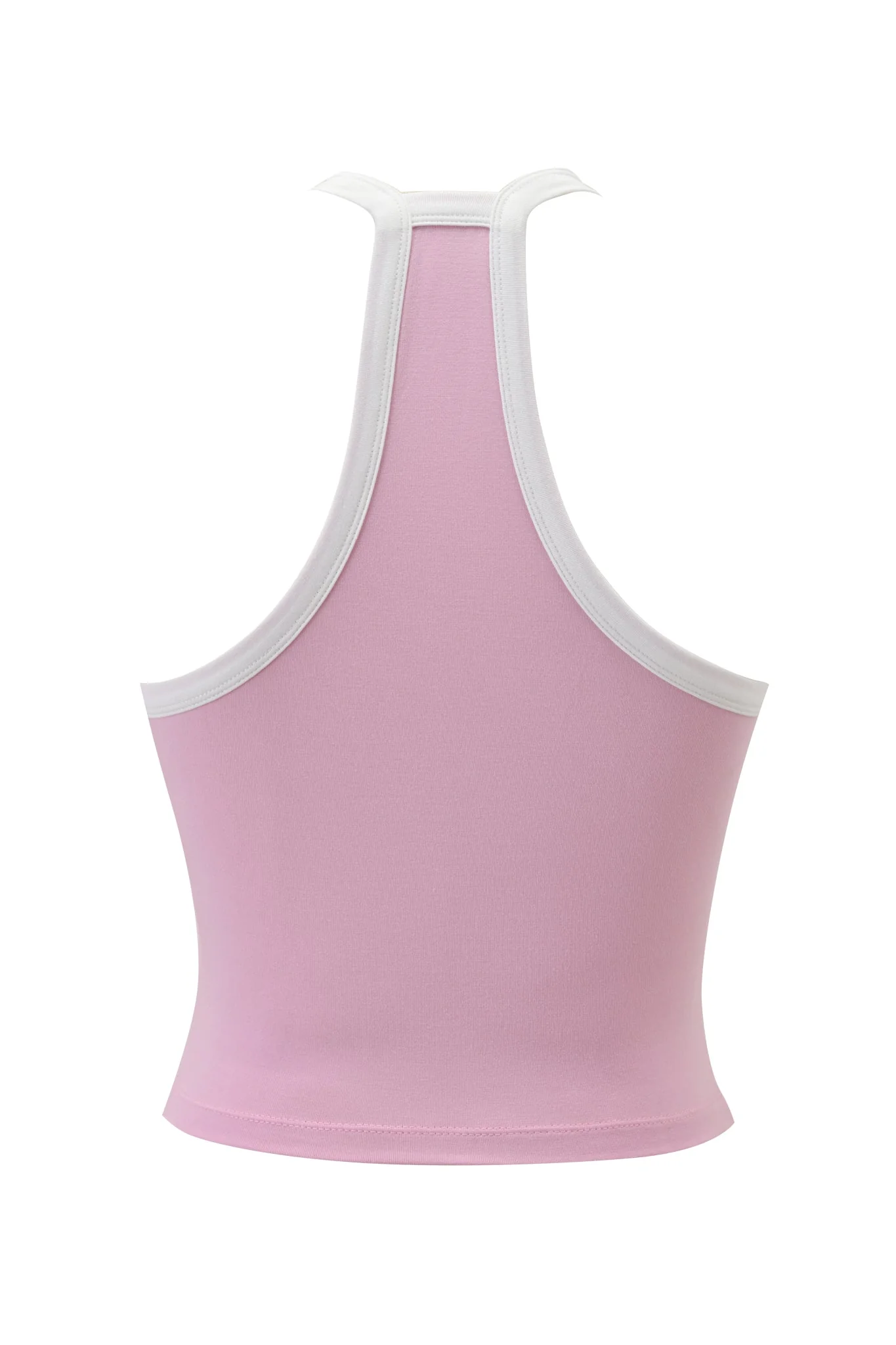 BLARE V-NECK TANK - BABY PINK AND WHITE - Image 8