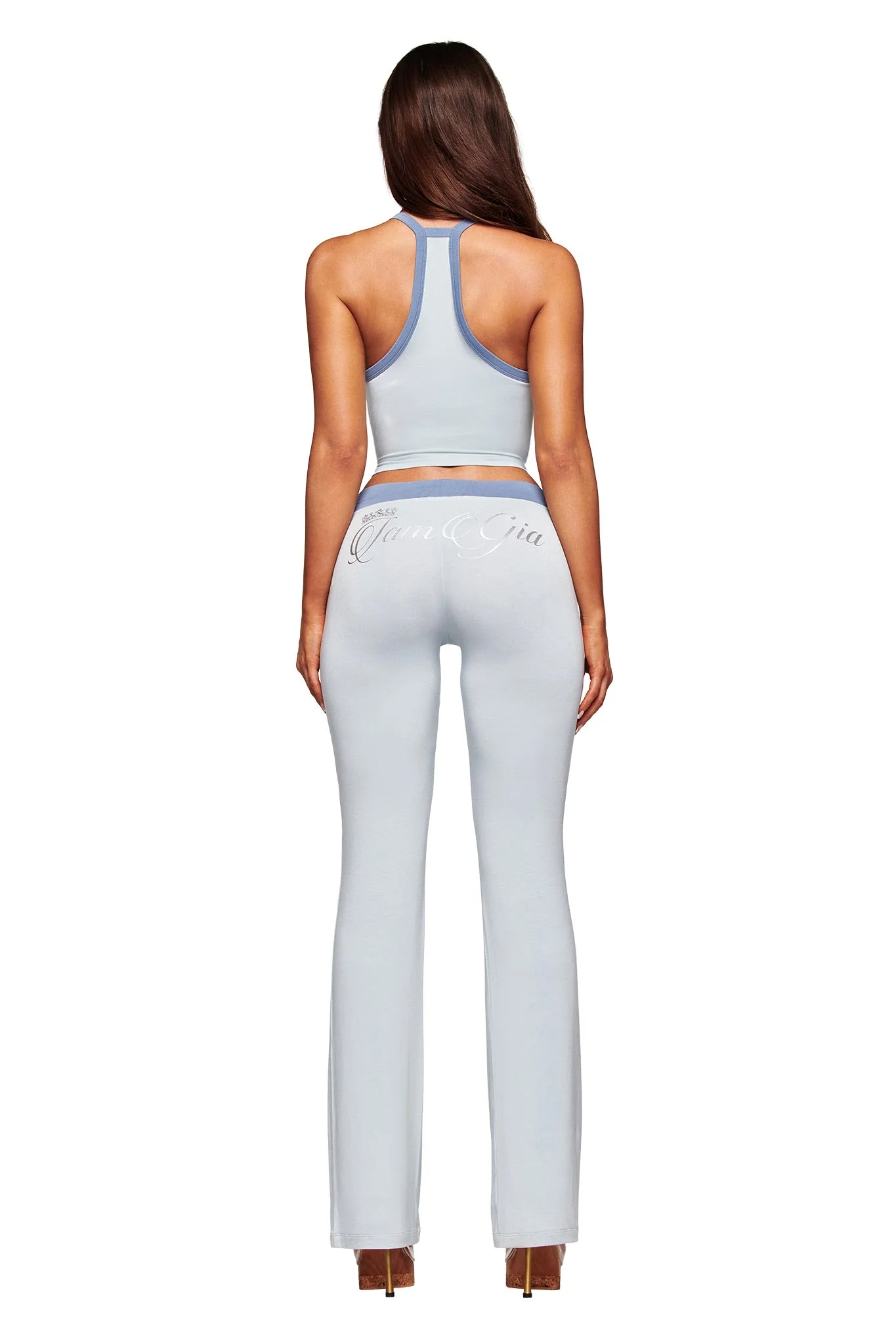 BLARE V-NECK TANK - TWO TONE POWDER BLUE - Image 3