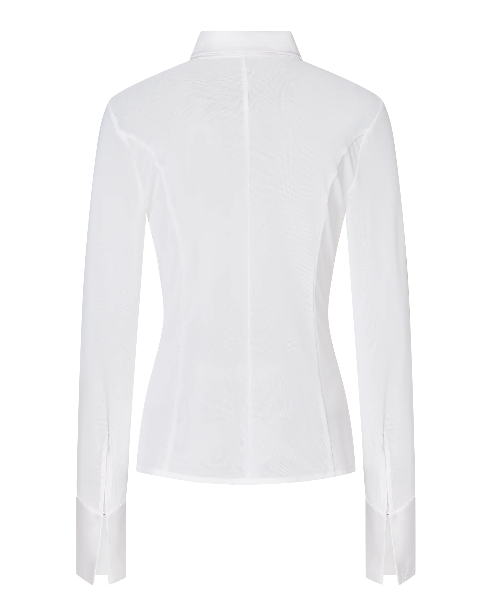 SOLANGE MESH LONG SLEEVE BUTTON UP SHIRT - WHITE - Image 7